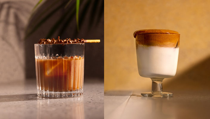 以朱古力為靈感的Cocktail「Big Kids」 HK$128(Stout beer mixture, Chocolate, Bourbon)以咖啡紅豆冰為靈感的Mocktail「Black an