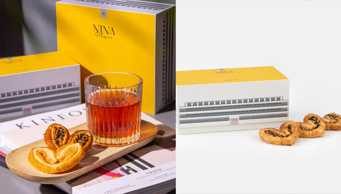 中環街市限定禮盒包裝 如心蝴蝶酥Nina Patisserie今個中秋聯乘 Or Tea?™️ 推出期間限定月餅禮盒 (HK$328/盒) ,內含3款Or Te