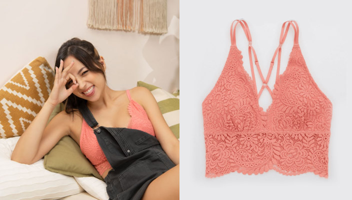 Aerie蕾絲搭帶有墊無鋼圈內衣HK$290