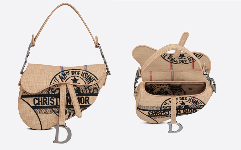 SADDLE BAG Beige Jute Canvas Embroidered with Dior Union Motif $33,000>>按此購買(圖片來源:DIOR)