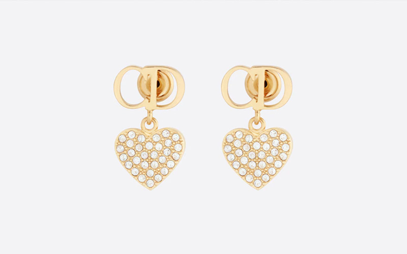 CLAIR D LUNE EARRINGS IN METAL WITH GOLD FINISHING AND WHITE CRYSTALS $3,400 >>按此購買(圖片來源:DIOR)「CLAIR