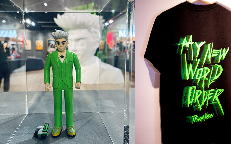 除了看展覽外,各位粉絲還可以在POP-UP STORE瘋狂課金!這次POP-UP STORE 會同步推岀演唱會《MY NEW WORLD ORDER》的紀念品,當中重點包括以TYSON YOSHI為靈