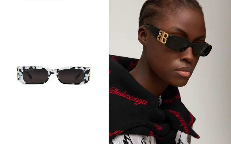 BALENCIAGA DYNASTY RECTANGLE SUNGLASSES $3,020