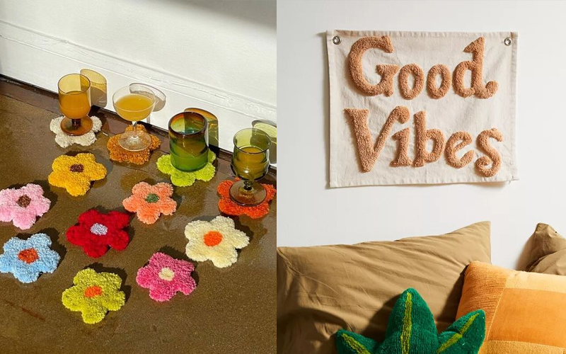 Tufting的中文是「簇絨」，是一種充滿療癒感覺的刺繡技術。其實Tufting很簡單，首先在織布上勾畫理想圖案的線條，再利用簇絨槍將不同顏色的毛線快速且有節奏地戳在布上，隨著緊湊的「噠噠」聲，打出一