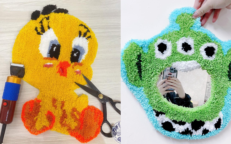 圖片來源：IG@qqtuftinghk導師會先以投影機投射出你想要製作的圖案，然後起線稿，還會有其他機器協助製作，「手殘」都整到！QQTufting地址：觀塘開源道62號駱駝漆大廈一座2樓B10/B1