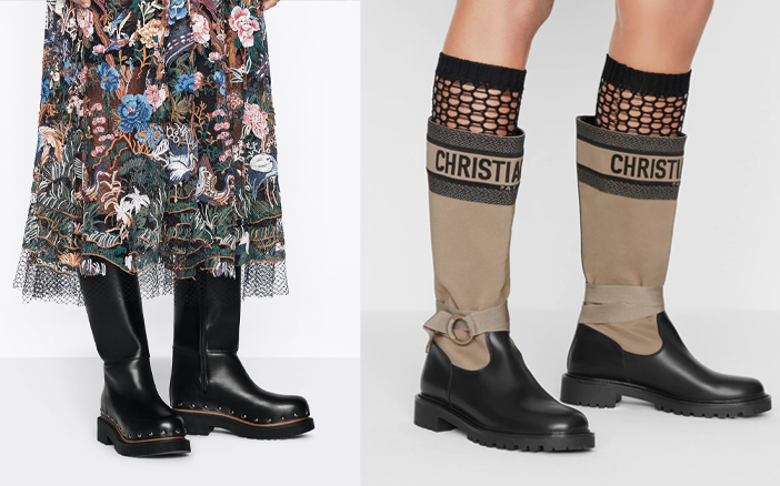 左：DIORQUAKE 黑色小牛皮靴子 $21,100右：DIOR D-MAJOR 靴秋冬靴款｜貼腳短Boots