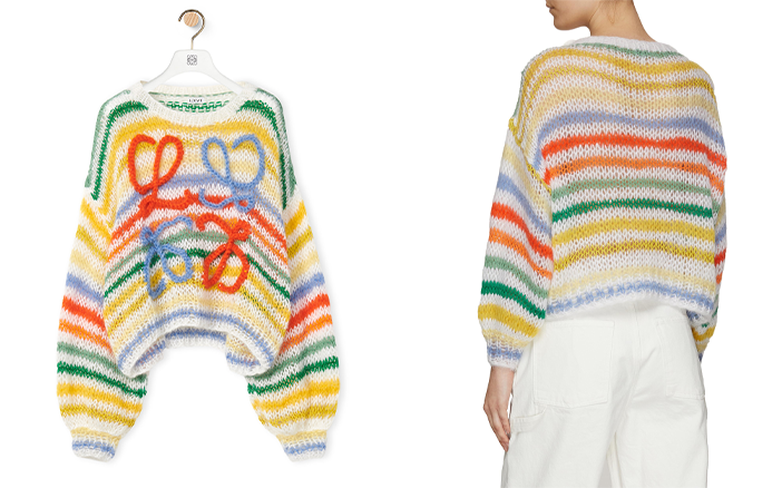 1. LOEWE Anagram 條紋馬海長袖毛衣 $9750