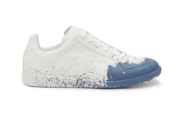 5. MAISON MARGIELA REPLICA PAINT SPLATTER LEATHER SNEAKERS $5,540