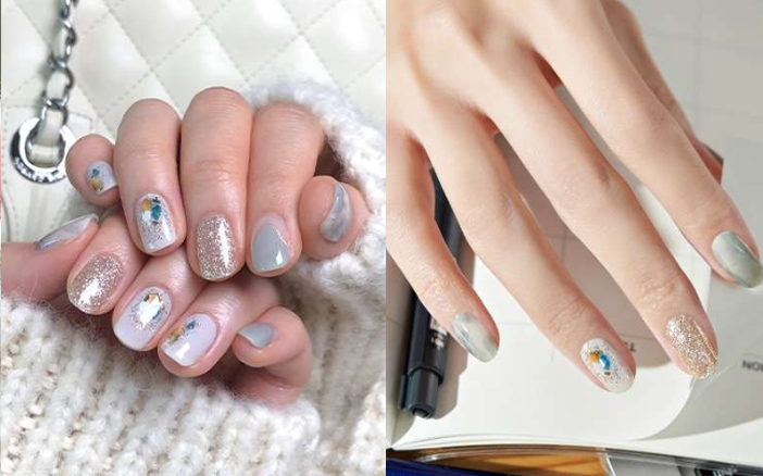 大家只要輕輕把指甲貼貼上，用附送的磨刀磨一磨指緣多餘的部分，最後再塗上同品牌的top coat，就能令指甲貼更持久，看著更似Gel甲！