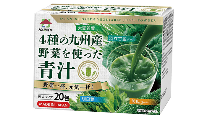 原田製茶【日本九州產蔬菜汁/ 青汁】日本青汁推薦｜成分2原田製茶【日本九州產蔬菜汁/ 青汁】使用100%九州產蔬菜，無人工添加物，並含有多種營養成分，其水溶性膳食纖維可抑制腸道對糖和脂肪的吸收，簡單一