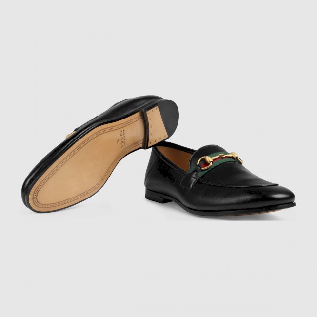 Gucci Mens leather Horsebit loafer with Web