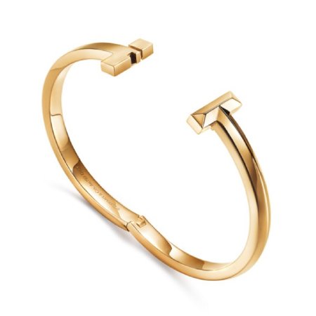 Tiffany T1 寬版鉸鍊手鐲18K黃金