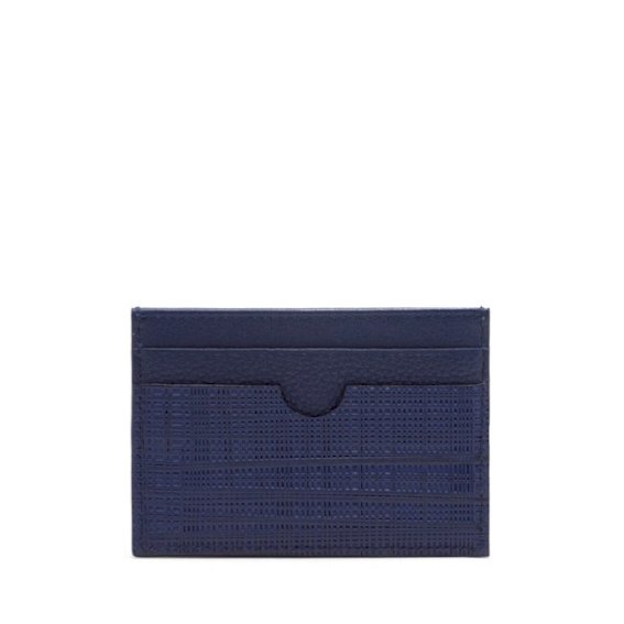 LOEWE Linen Plain Cardholder Navy Blue