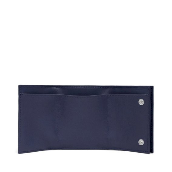 LOEWE Linen Trifold Wallet Navy Blue