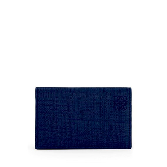 LOEWE Linen Business Cardholder Navy Blue