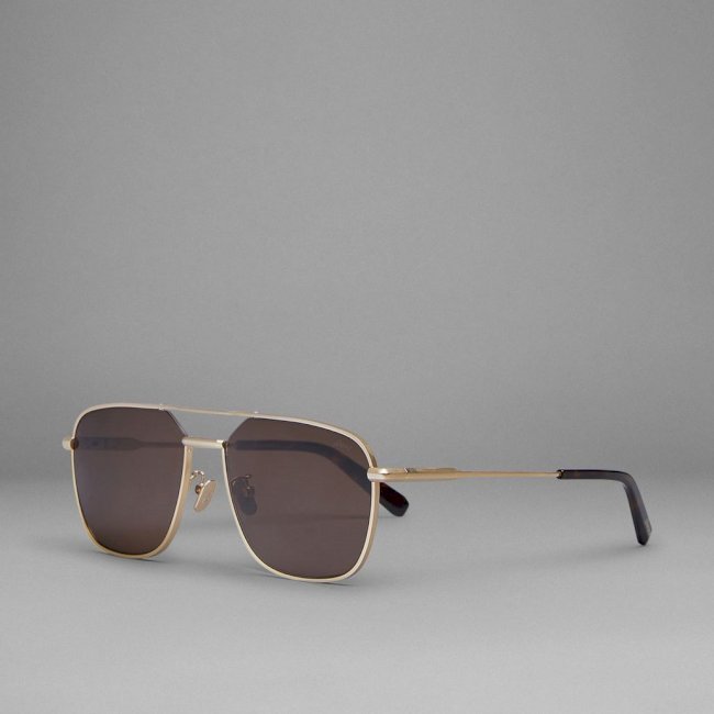 Gold caravan sunglasses with brown lenses