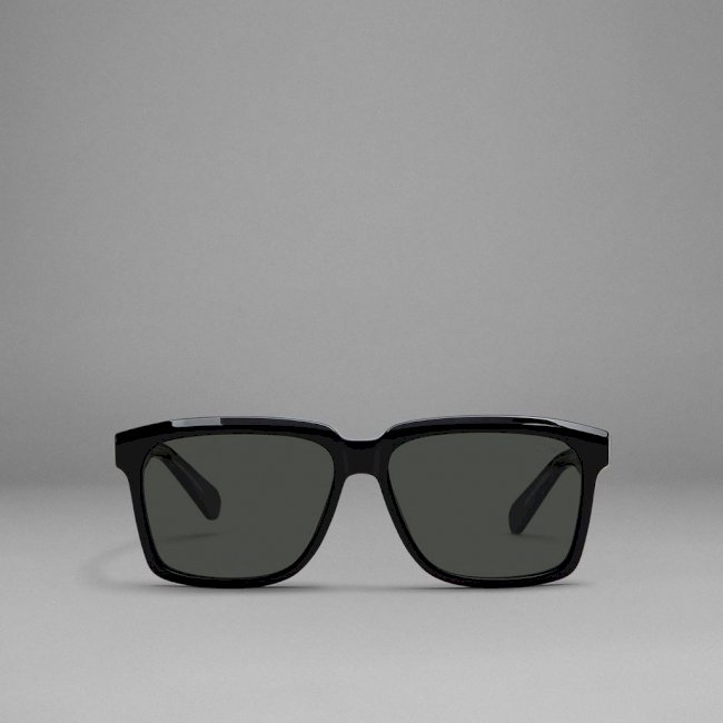 Black acetate  sunglasses with gray lenses
