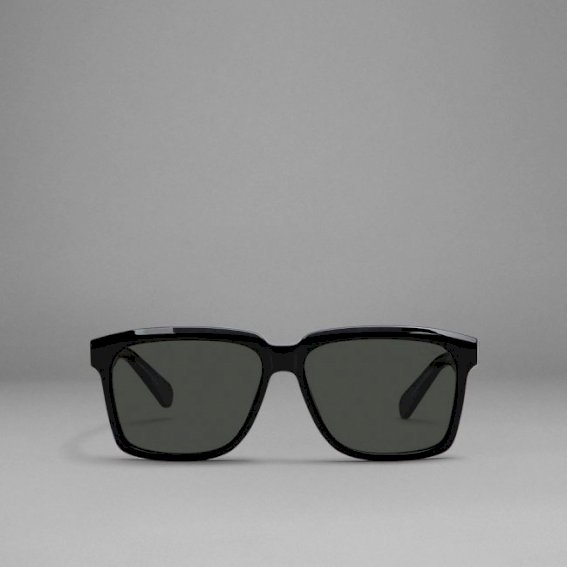 Black acetate  sunglasses with gray lenses