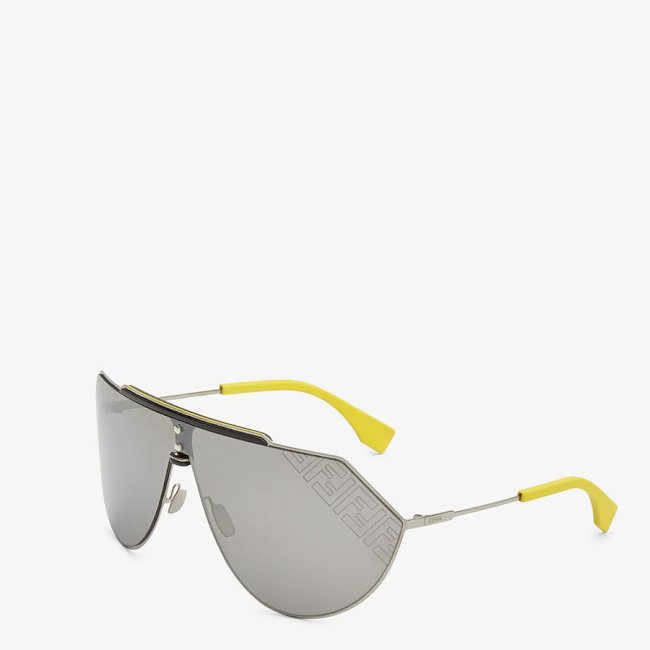 Fendi EYELINE 2.0 黃色配釕金屬太陽眼鏡