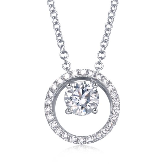 Infini Love Diamond Iconic 系列 18K白金鑽石頸鍊 (圓鑽之環款)