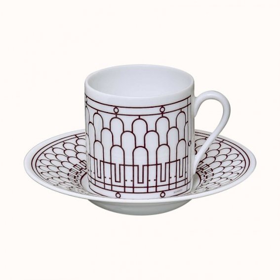 Hermès H Deco Rouge Coffee Cup Set 陶瓷咖啡杯套裝